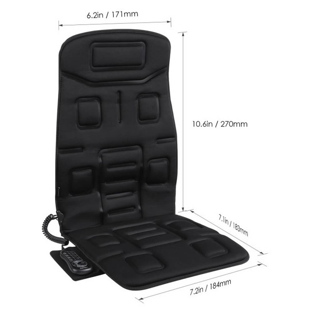 Naipo Portable Seat Cushion with Vibration & Heat, Massage Seat Cover Back Massager, 8 Motor Vibrations & 4 Massage Modes - Imported from UK