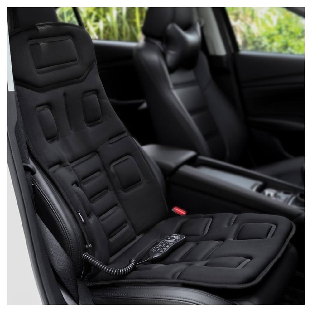 Naipo Portable Seat Cushion with Vibration & Heat, Massage Seat Cover Back Massager, 8 Motor Vibrations & 4 Massage Modes - Imported from UK