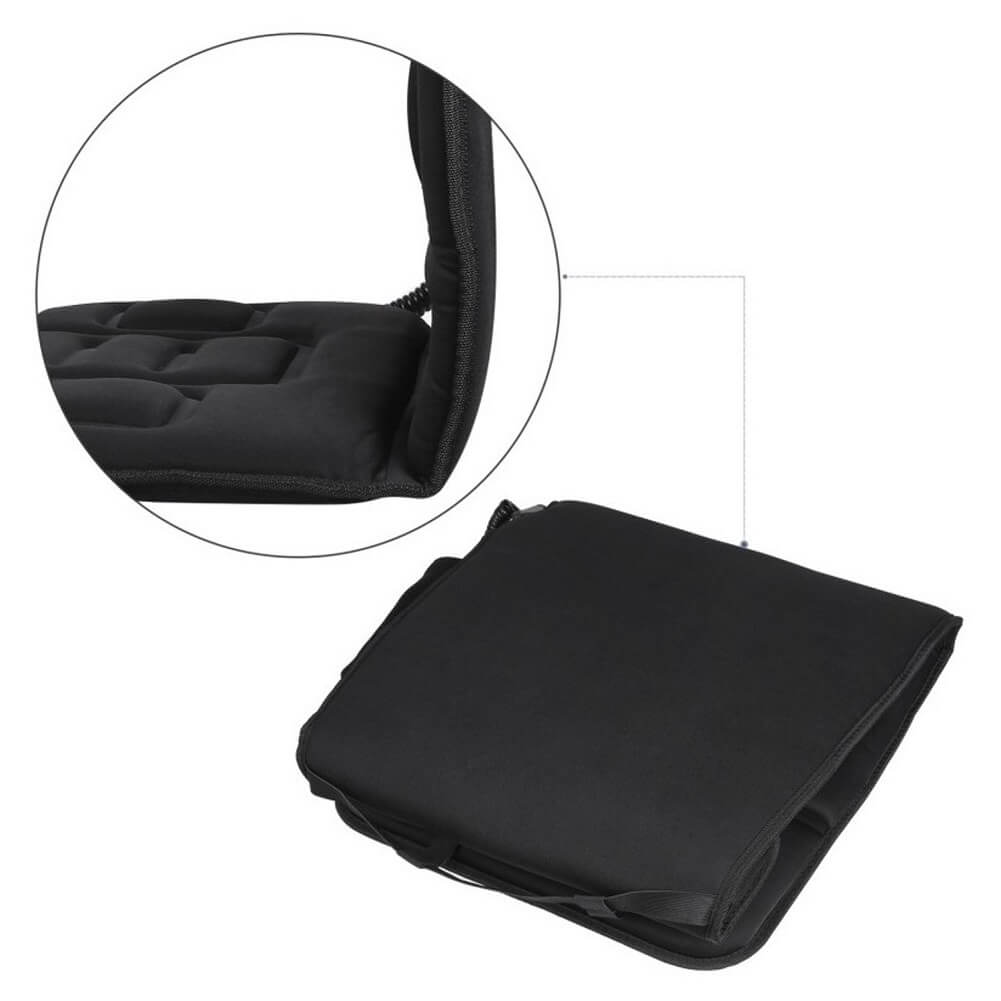 Naipo Portable Seat Cushion with Vibration & Heat, Massage Seat Cover Back Massager, 8 Motor Vibrations & 4 Massage Modes - Imported from UK