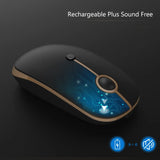 Jelly Comb MS02B Triple Mode Wireless Mouse, 2.4G Wireless + Bluetooth + Bluetooth Rechargeable Mouse - Imported from UK