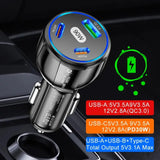 KIFIDAN 90W 3-in-1 Super Fast Charging Station, USB-C Car Charger with Dual PD 30W+QC3.0 - Imported from UK