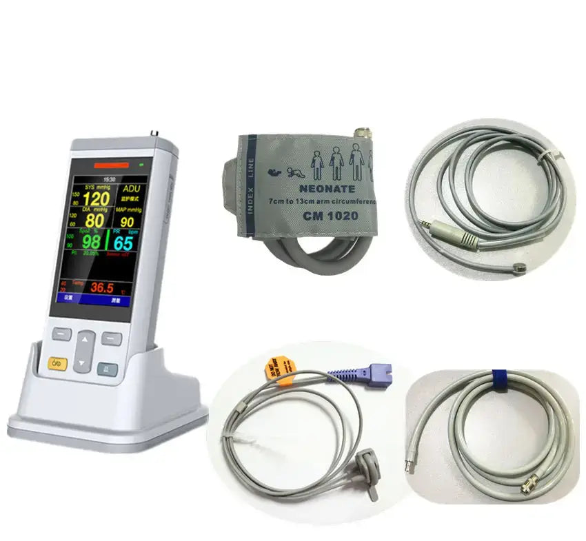 Handheld Vital Signs Monitor, NIBP+SPO2+Temp (3-in-1) 3.5" TFT Color Screen Veterinary Equipment - Imported from UK