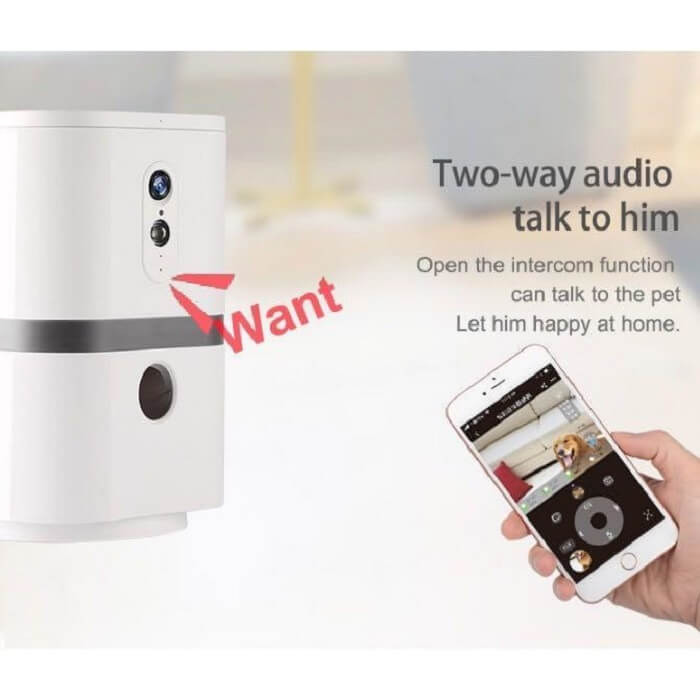 SKYMEE Petalk AI II Pet Camera Automatic Pet Treat Dispenser, WiFi Full HD 1080P Camera, Night Vision, Two-Way Audio, Motion Detection - Imported from UK