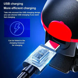 Solar + USB Charging Bike Headlight with Horn, High Brightness Waterproof LED Bicycle Light with 3 Lighting Modes - (Container Product Without Box) - Imported from UK