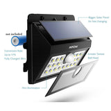 Mpow 20 LED Solar Motion Sensor Light, Outdoor Security Wall Light With 3 Modes, Wireless Waterproof Night Lights - Imported from UK