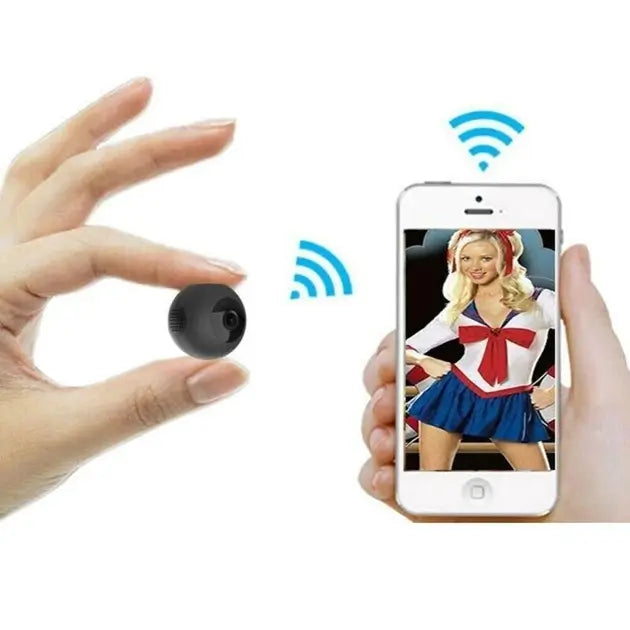 CAMSOY C8 Mini WiFi HD Spy Camera, 1280 x 720P 140° Wide Angle Spherical Wireless Surveillance Camera with Infrared Right Vision Motion Detection Alarm & Charging while Recording - Imported from UK
