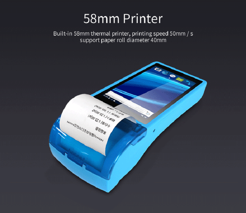 iMachine AP02 Handheld Android POS Receipt Printer, 5" Touch Screen with 58mm Printer - Imported from UK