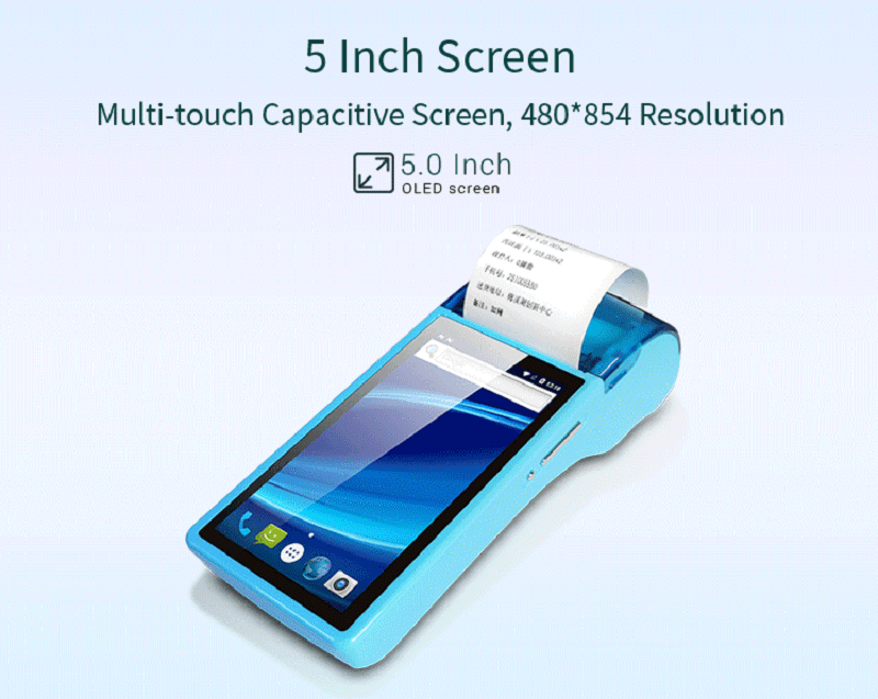 iMachine AP02 Handheld Android POS Receipt Printer, 5" Touch Screen with 58mm Printer - Imported from UK