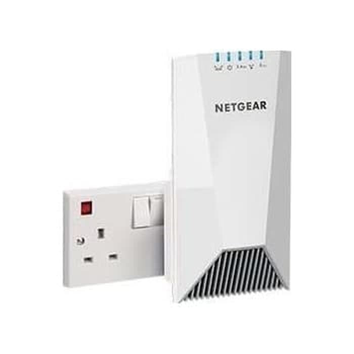 NETGEAR Nighthawk® X4S Tri-Band WiFi Mesh Range Extender (EX7500-100NAS), AC2200 Wireless Signal Booster & Repeater up to 2200Mbps Speed + Mesh Smart Roaming, 2.2Gbps Wall-plug Internal Antennas (Container Product Without Box) - Imported from UK
