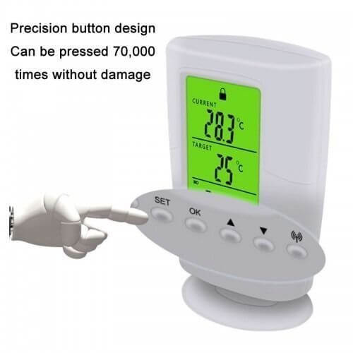Decdeal Programmable Wireless Thermostat, Smart Temperature Controller RF Plug in Socket Heating Cooling Program Temperature Controller for Heater/Cooler/Fan/Electric Fireplace Heater - Imported from UK