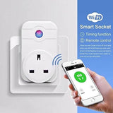 WiFi Smart Socket (Pack of 2) 10A UK Plug, iOS Android App Remote Compatible with Alexa, Google Home, IFTTT Control for Home Automation - Imported from UK