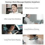 JKP Foldable Portable Neck Massager, Heating Cervical Massager for Neck Pain with 5 Massage Modes & 15 Intensity Levels, Built-in Battery with USB Charging Cable & Remote - Imported from UK