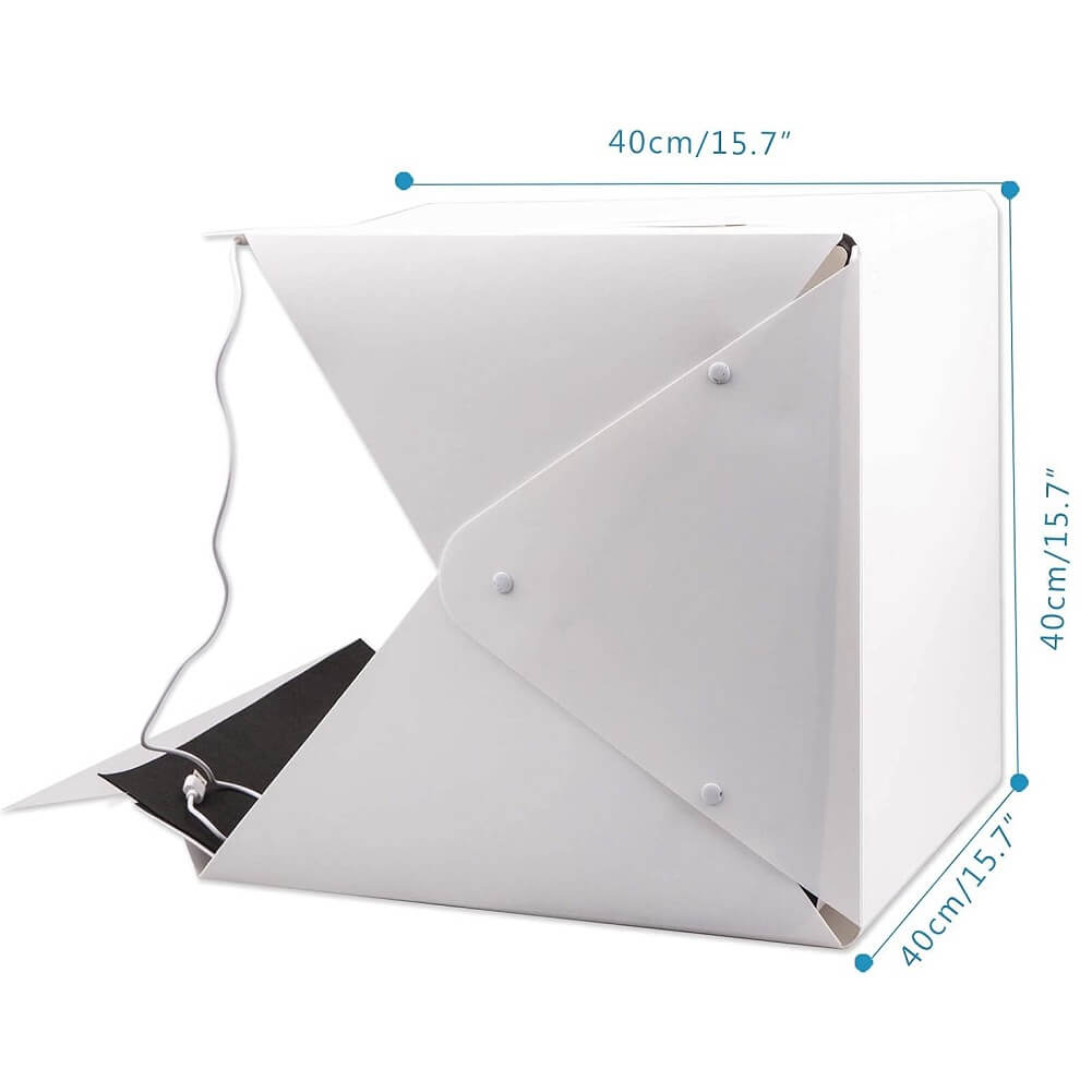 Photography Light Photo Box, 40cm LED Folding Softbox with 6 Color Backdrop, Studio Shooting Tent - Imported from UK