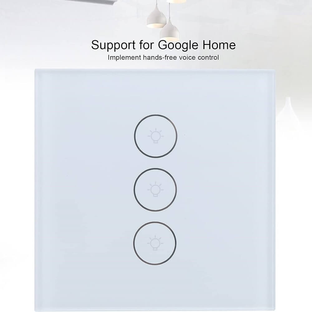 Smart WiFi Touch Light Switch, APP Remote Control 3 Gang Smart Wall Switch, Works With Alexa Google Home & Echo - Imported from UK