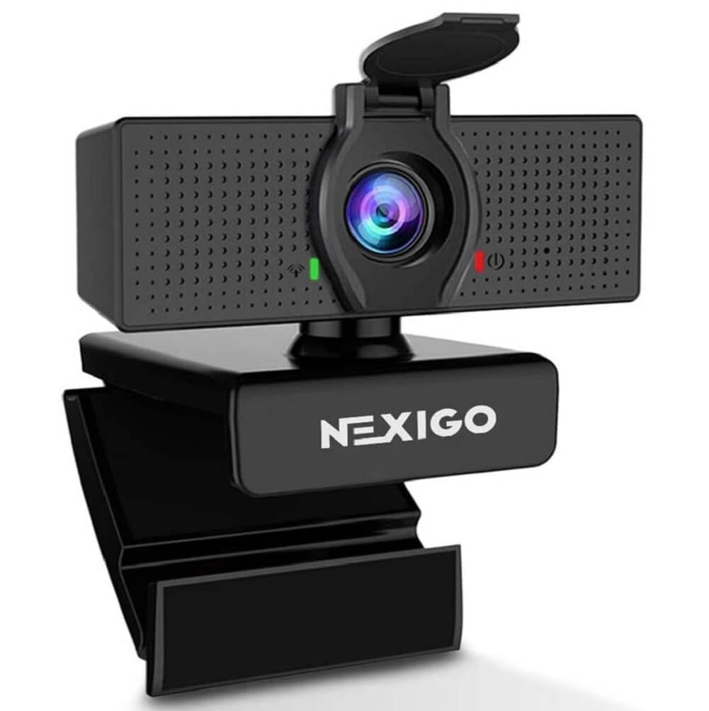 NexiGo N60 1080P Web Camera, HD Webcam with Microphone & Privacy Cover, 110° Wide Angle for Zoom Skype Teams OBS, Conferencing & Video Calling - Imported from UK