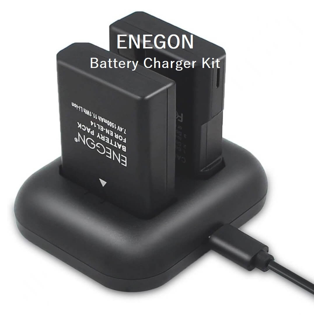 ENEGON EN-EL14/14a Li-ion Battery Charger Set 2x 1500mAh Battery & Rapid USB Charger Kit for Nikon - Imported from UK