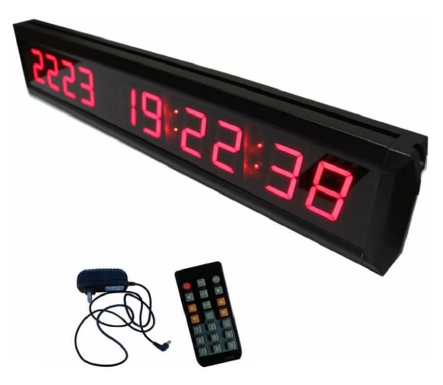 AZOOU 1.8" 10 Digits Large Aluminum LED Countdown Clock with IR Remote, Count Up to 10000 Days Hours Minutes Seconds, Red Color - Imported from UK