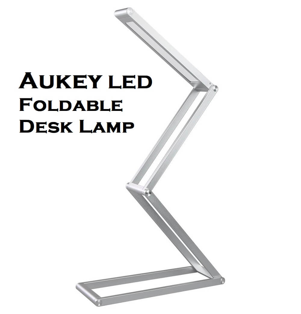 AUKEY LED Desk Lamp, Foldable Portable Wireless USB Rechargeable Table Lamp with 3 Modes Dimmable (Container Product Without Box) - Imported from UK