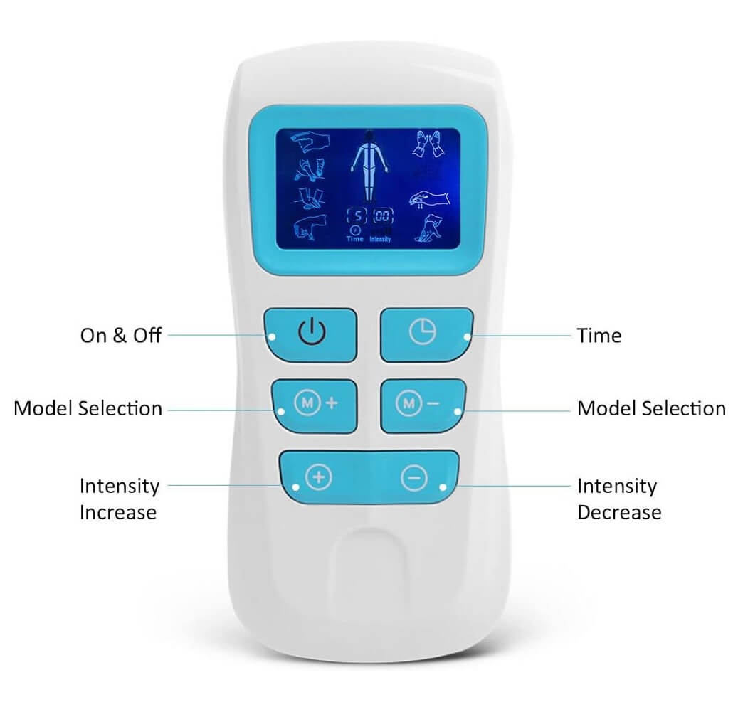 OSITO Tens Unit Machine EMS Muscle Stimulator for Pain Relief, 8 Massage Modes 4 Electrode Pads for Treating Back Neck Stress Arthritis Sciatic Pain & Muscle Relief - Imported from UK