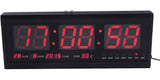 HoTai Large LED Digital Wall Clock 18.9 Inch, Large Red LED Display with Indoor Temperature Date, Day of Week, Desk Wall Alarm Clock - Imported from UK