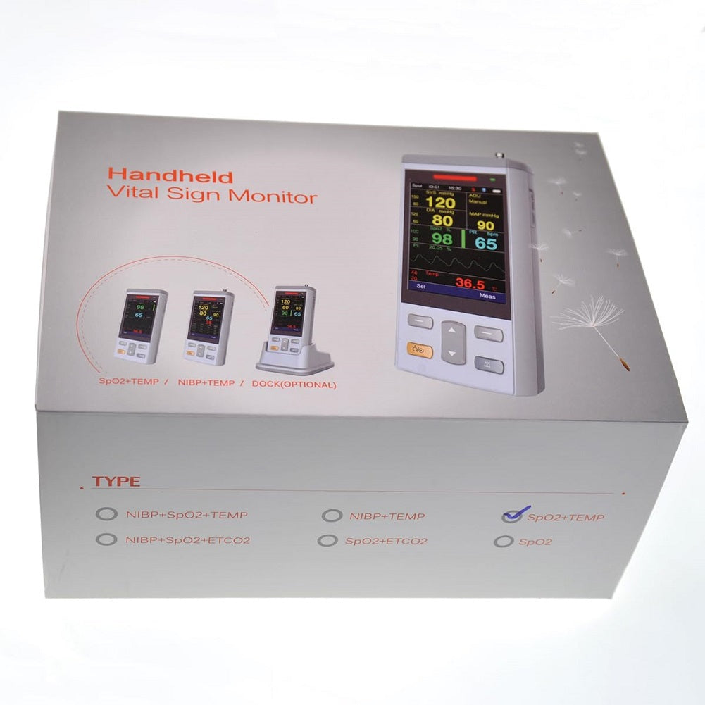 Handheld Vital Signs Monitor, NIBP+SPO2+Temp (3-in-1) 3.5" TFT Color Screen Veterinary Equipment - Imported from UK