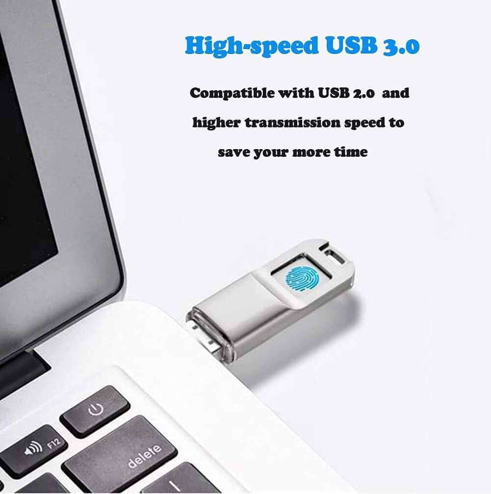 TANSHUOKJ 128GB Fingerprint USB3.0 Flash Drive, Biometric Security Protection Thumb Drive for PC/Smartphone/Laptop - Imported from UK
