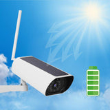 WiFi Solar Powered Bullet Camera, 1080P Outdoor Security Camera with 2 Antennas, Night Vision  Function, TF Card Storage, IP66 Waterproof - Imported rom UK