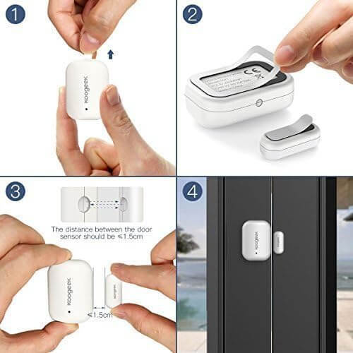Koogeek Door & Window Sensor, Works with Apple HomeKit, Automatically Wireless Remote Control Home Security - Imported from UK