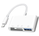 Lightning to SD Card Reader - 4 in 1 Memory Card Adapter for iPhone with USB Female OTG, Support SD/TF Cards - Imported from UK