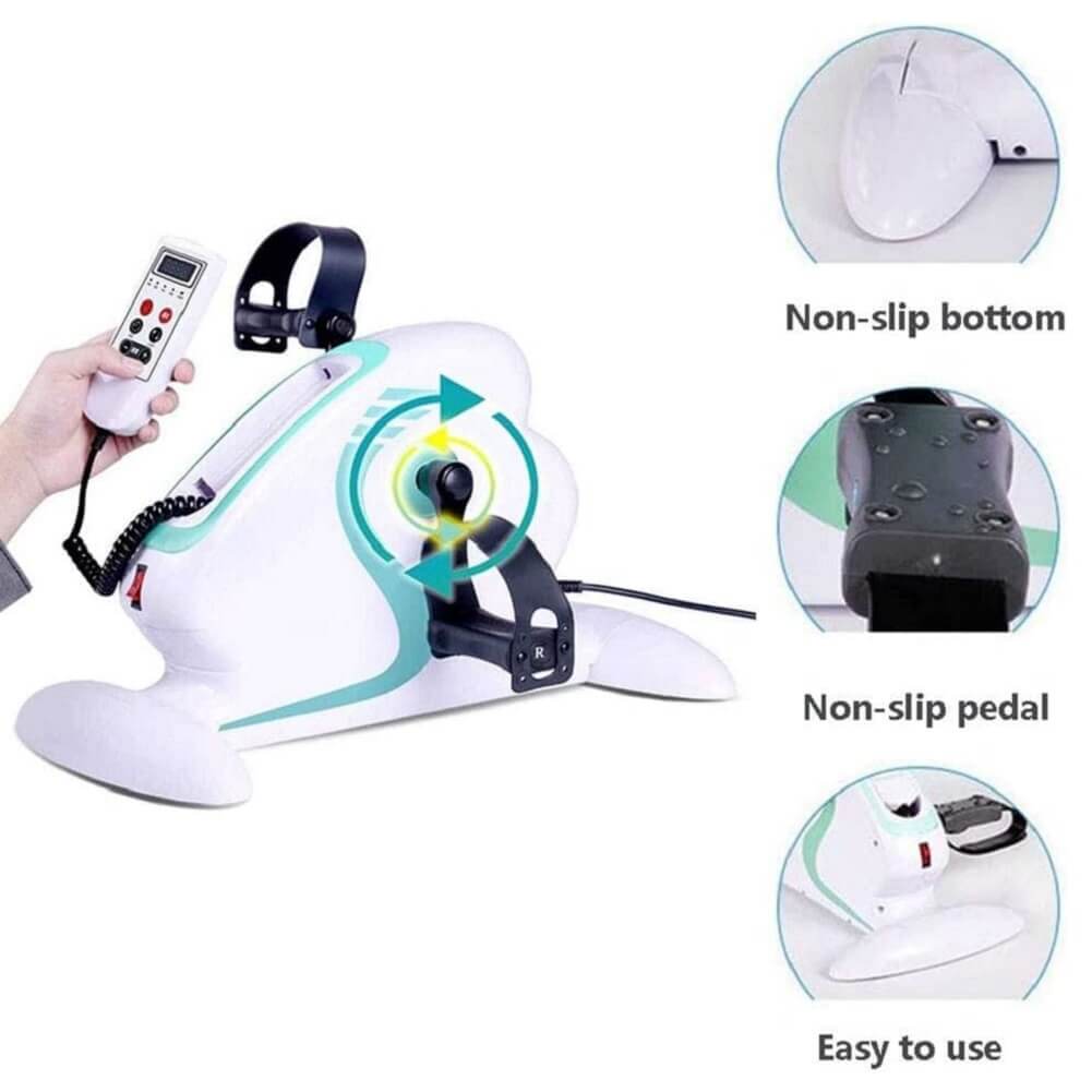 Electric Mini Exercise Bike Motorized Pedal Exerciser with Remote LCD Display, Fitness Bike to Exercise Arms/Legs - Imported from UK