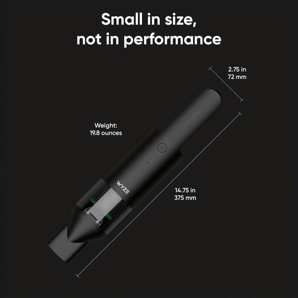 WYZE Handheld Cordless Vacuum Cleaner, 16,800pa Powerful Suction, Lightweight & Fast Charging, Portable Vacuum Ideal for Car Home Office & Pet - Imported from UK