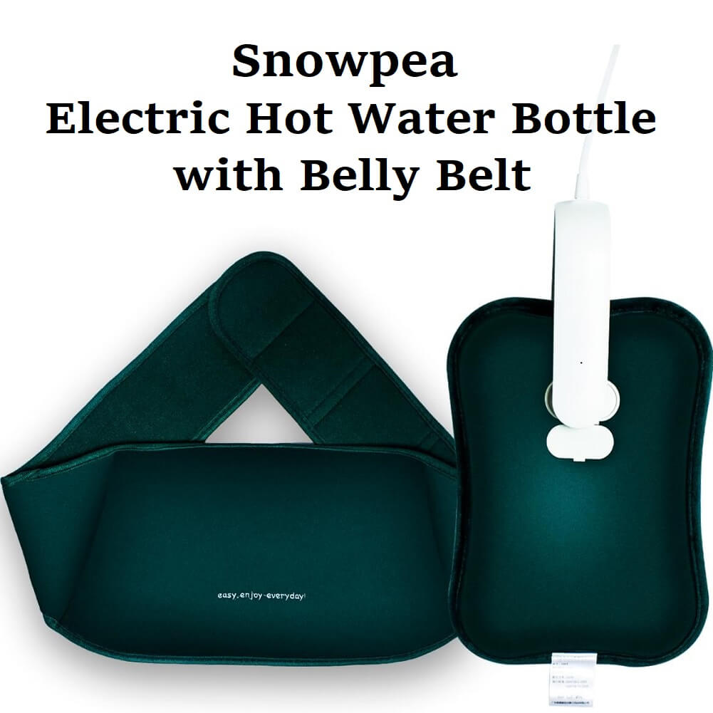 Snowpea Electric Hot Water Bottle/Bag with Belly Belt, Electric Heat Pack for Warms Hands Tummy Waist & Shoulder - Imported from UK