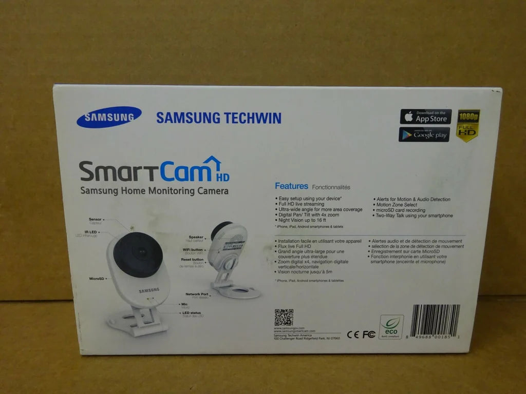 SAMSUNG SmartCam Full HD 1080p WiFi Security Camera with Night Vision 4x Zoom - Imported from UK