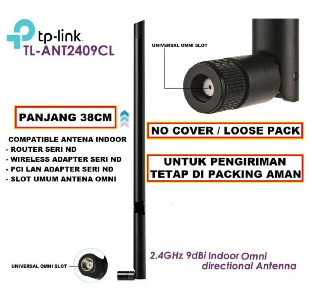 TP-Link 2.4GHz 9dBi Indoor Omni-directional Antenna TL-ANT2409CL- Imported from UK