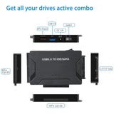 USB 3.0 to SATA & IDE Hard Drive Converter with Power Switch for 2.5"/3.5" SATA/IDE/SSD Hard Drive, 5 Gbps Data Transfer, Support 4TB - Imported from UK