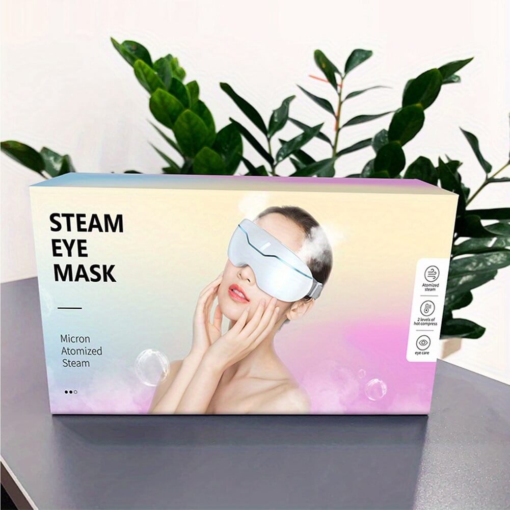 Smart Steam Eye Mask, Rechargeable Cordless Eye Massager For Dark Circles, Puffiness, Dry Eyes, Fatigue Relief, Perfect For Sleep & Travel - Imported from UK