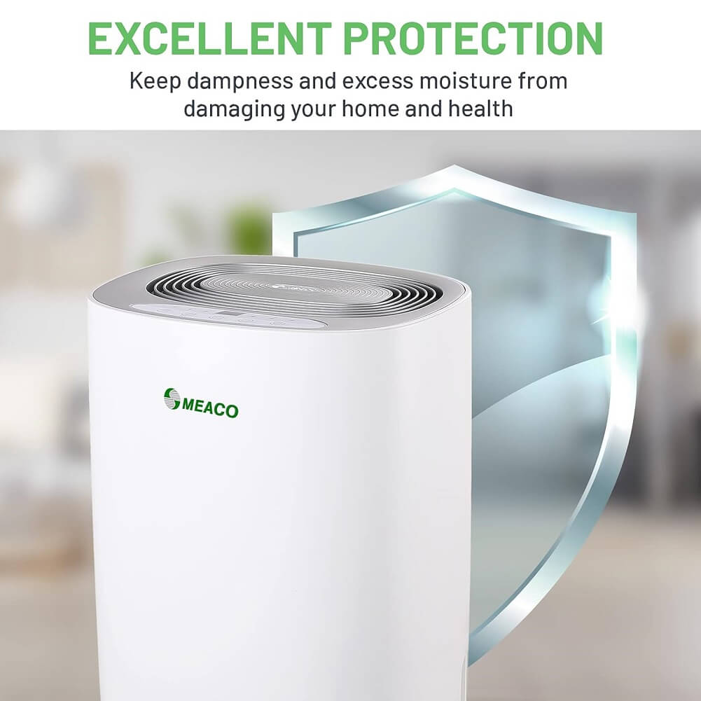 MeacoDry ABC 10L Dehumidifier, Ultra Quiet Energy Efficient Electric Compressor Dehumidifier Ideal for Home, Kitchen, Bedroom, Bathroom, Crawl Space, Baby Room, RV, Caravan, Removes Condensation, Damp Mold & Moisture - Imported from UK
