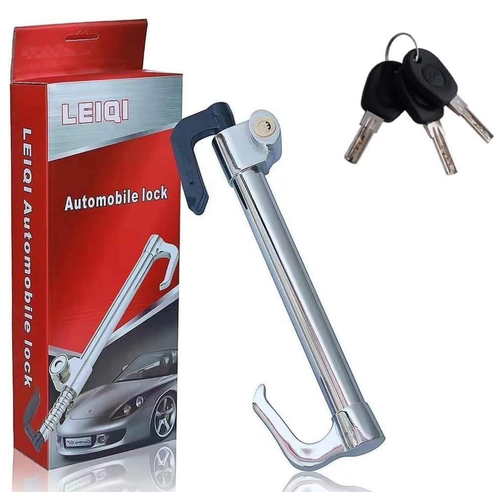 LEIQI Anti-Theft Steering Wheel Lock with 3 Keys, Universal Steering Wheel Brake Lock for Car Truck SUV Van -Imported from UK