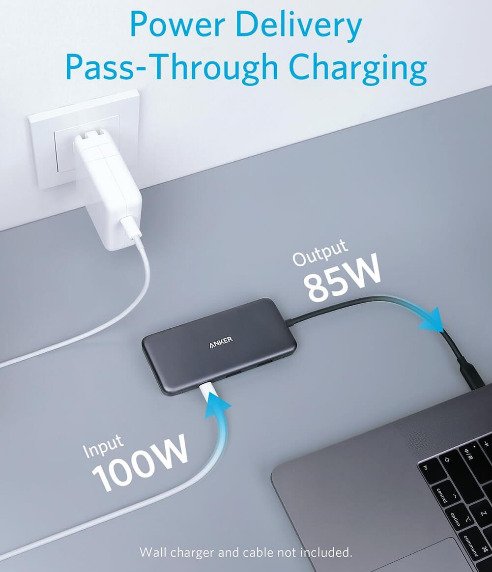 Anker PowerExpand+ 7-in-1 USB-C PD Media Hub with 4K HDMI 100W Power Delivery USB-C & 2 USB-A 5 Gbps Data Port microSD / SD Card Reader - Imported from UK