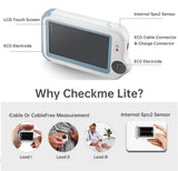 Wellue Checkme Lite SpO2 & ECG Advanced Monitor, Wireless Detection Device with ECG Tracking Function Bluetooth Portable Blood Oxygen Saturation Monitor Tracker Free APP for iOS Android & PC Software - Imported from UK
