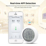 Wireless Temperature & Humidity Sensor with LCD Screen Display, Works With Tuya Zigbee - Imported from UK