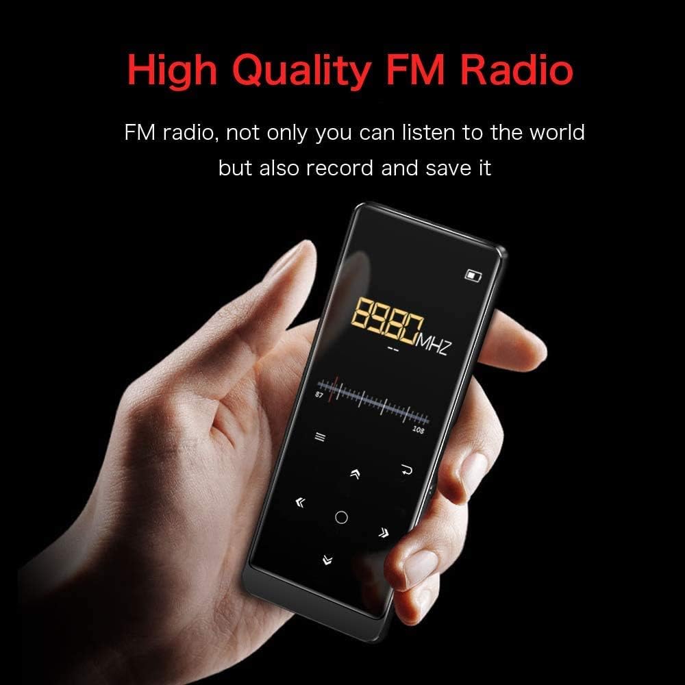 SUPEREYE 16GB Bluetooth 4.1 MP3 Player, Music Player with FM Radio, Recording, 1.8" Screen, HiFi Lossless Sound, Support up to 64GB - imported from UK