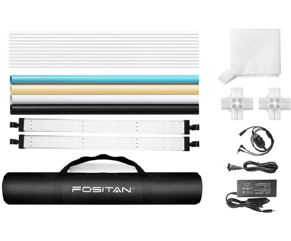 FOSITAN Photo Box 35"/90cm, Foldable Photo Light Studio Box, 126 LED Light Photo Shooting Tent Table Top Photography Lighting Kit with 4 Background Paper & Brightness 15000LM CRI95+ - Imported from UK
