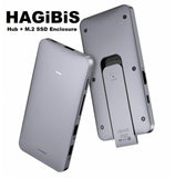 Hagibis USB-C 8-in-1 Hub with M.2 SSD Enclosure, Type-C Docking Station to SSD, 10Gbps USB 3.1 Gen2, 100W PD, 4K@60Hz HDMI, SD/TF Card Slot, Hard Disk Drive for MacBook Pro, iPad Pro & More - Imported from UK