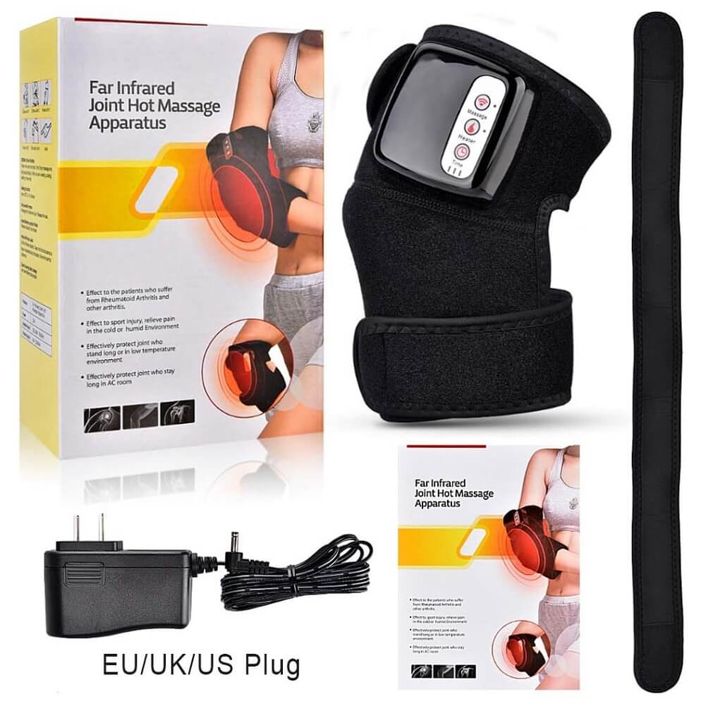 POSSESSORS teach Heated Knee Massager, 12W Electric Heating Knee Massager Far Infrared Joint Brace Support for Muscles Arthritis Sports Injury Pain Relief - Imported from UK