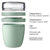 MEPAL Lunch Pot with 2 Lids A Detachable Small Storage Container for Nuts or Fruit Portable BPA Free 500ml+200ml - Imported from UK