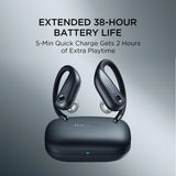 1MORE Fit Open Earbuds S50, Bluetooth 5.3 Wireless Earbuds with Long Battery Life IPX7 Water Resistance & Comfortable Fit for Running, Working Out & Even Everyday Use (Black & White) - Imported from UK