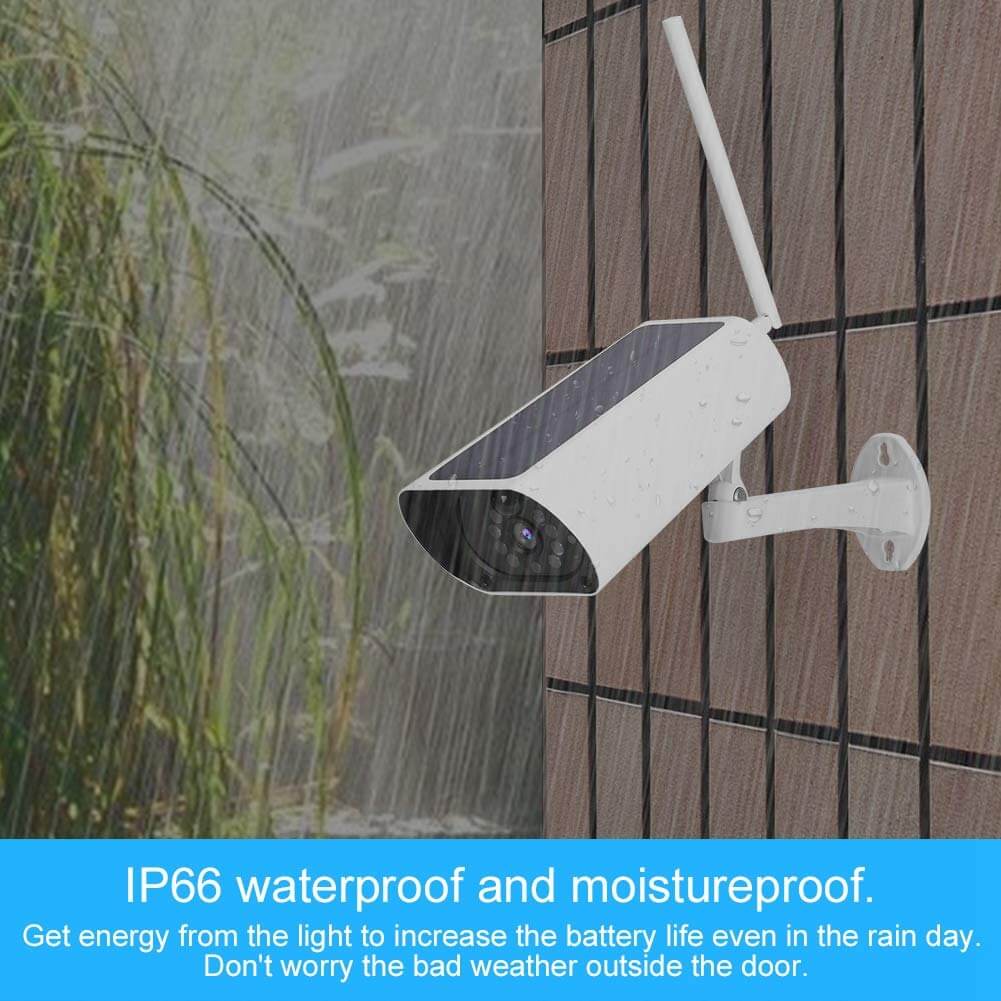 WiFi Solar Powered Bullet Camera, 1080P Outdoor Security Camera with 2 Antennas, Night Vision  Function, TF Card Storage, IP66 Waterproof - Imported rom UK