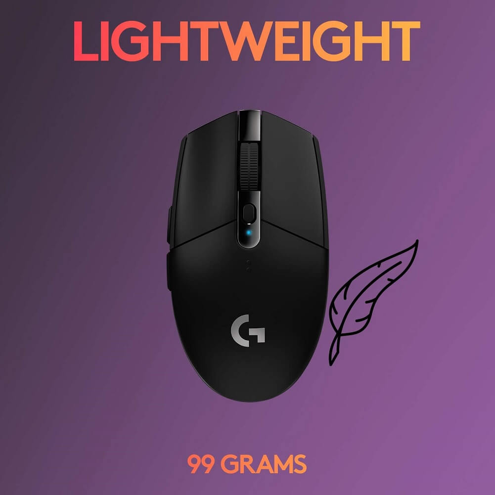 Logitech G305 LIGHTSPEED Wireless Gaming Mouse, Hero 12K Sensor, 12000 DPI, Lightweight, 6 Programmable Buttons, 250h Battery Life, On-Board Memory, PC/Mac (Container Product Without Box) - Imported from UK