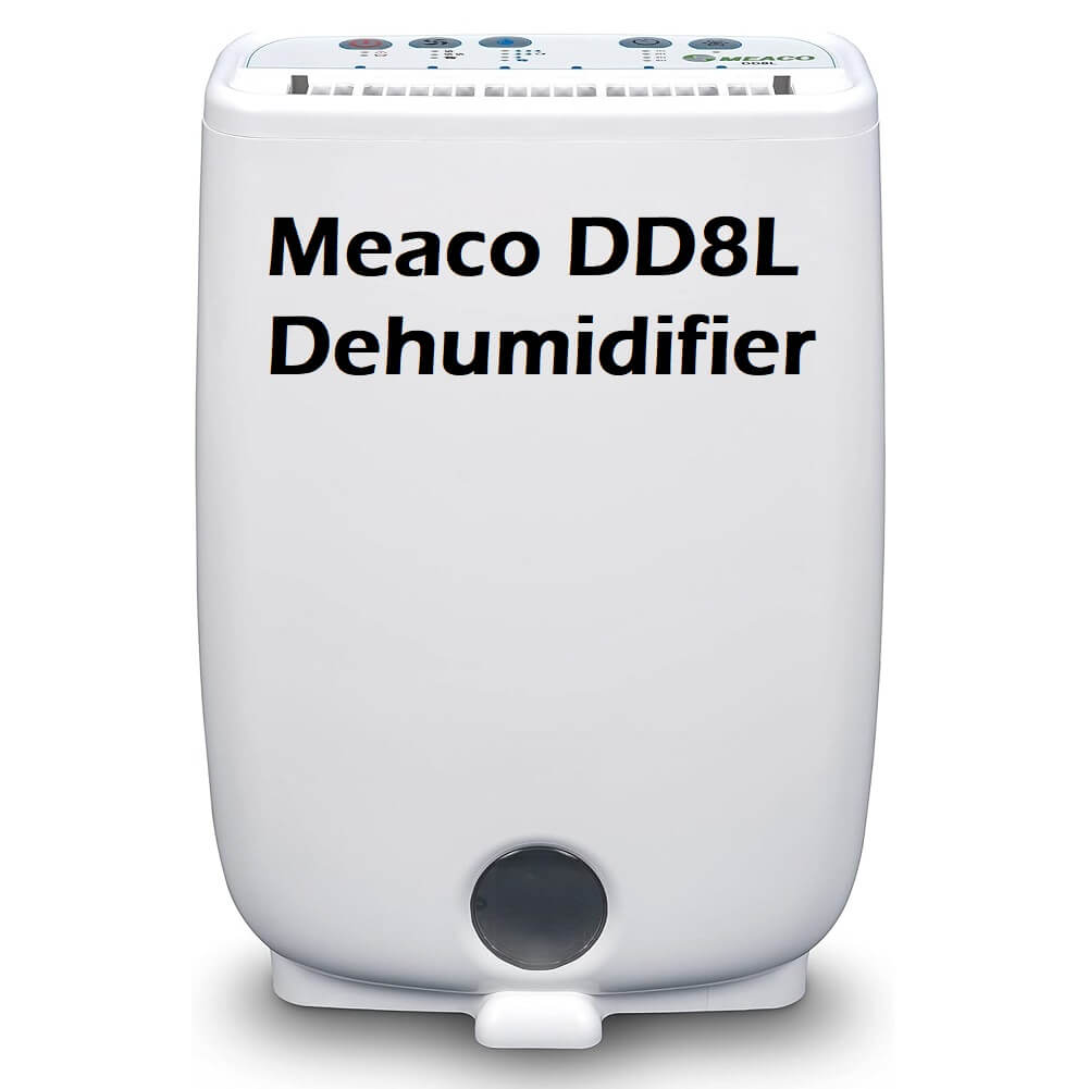 Meaco DD8L 8L/Day 650W Desiccant Dehumidifier with 3 Speed, Anti-Bacterial Continuous Drainage for Damp Condensation & Laundry Drying (Container Product Without Box) - Imported from UK
